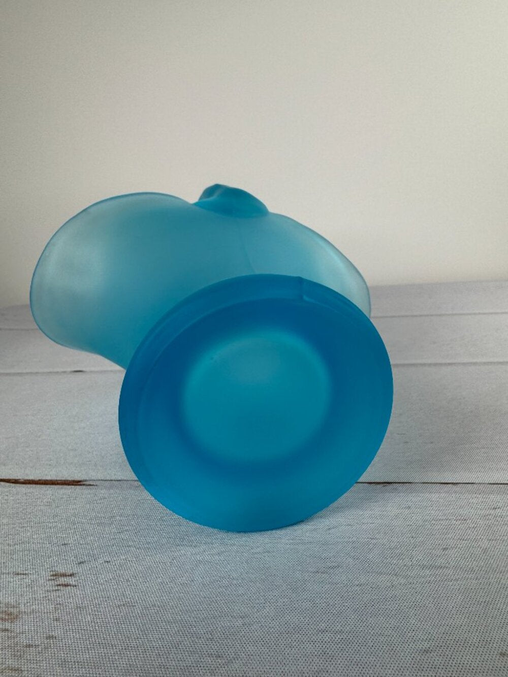 Vintage Tiffin Glass Co #9574 Sky Blue Satin Bride's Basket 11" Handled 1930s