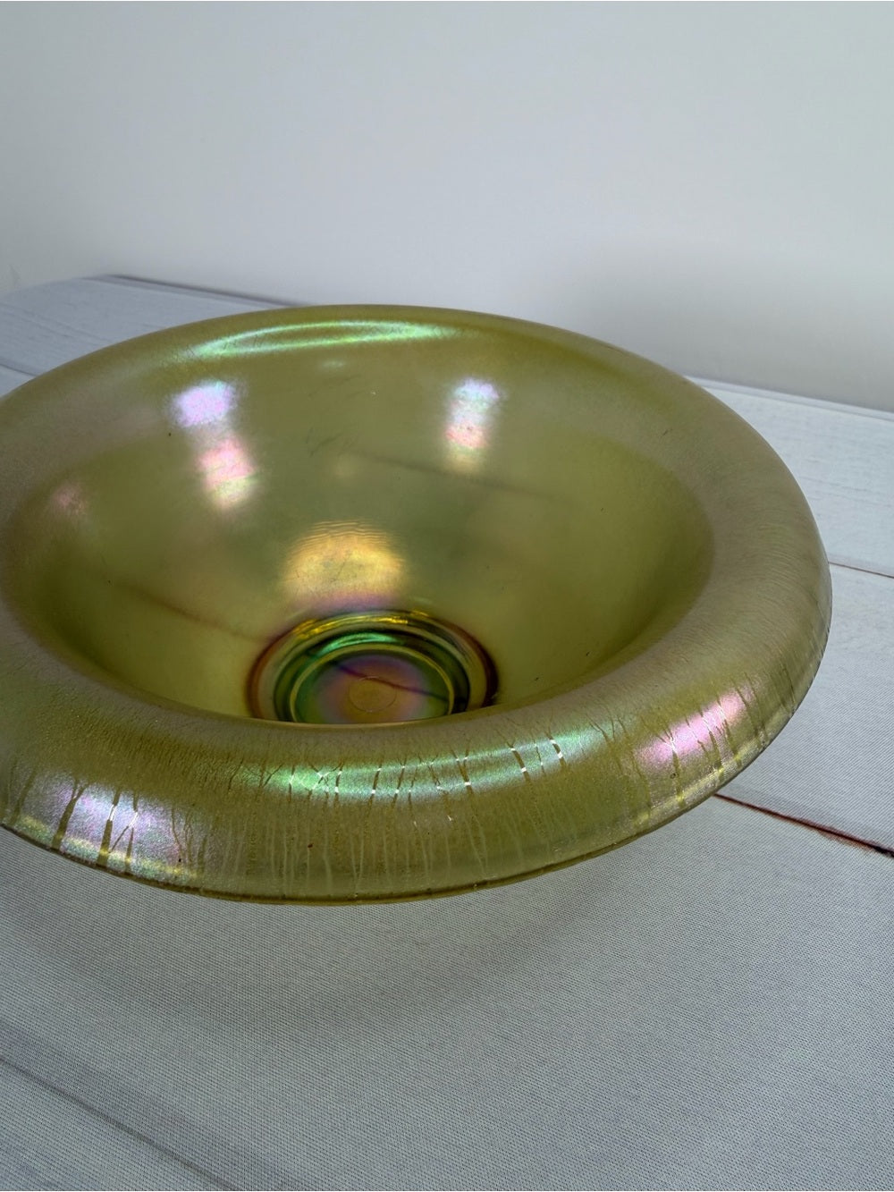 Antique c. 1920s H. Northwood & Co. No. 659 "Russet" Stretch Glass Console Bowl