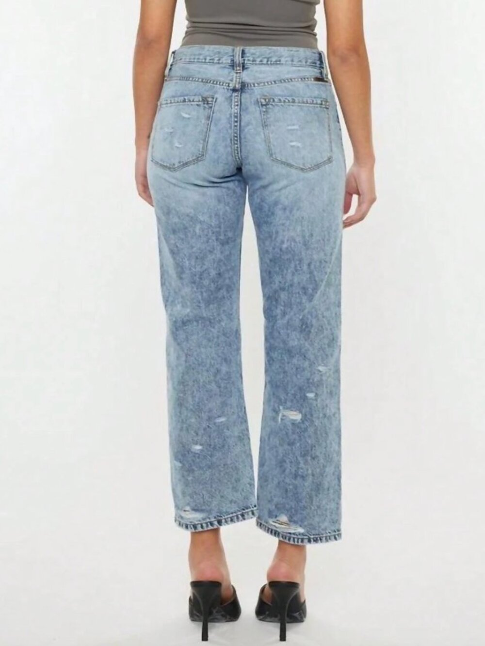 KanCan Trevie Ultra High Rise Straight Leg Distressed Jeans Size 3/25