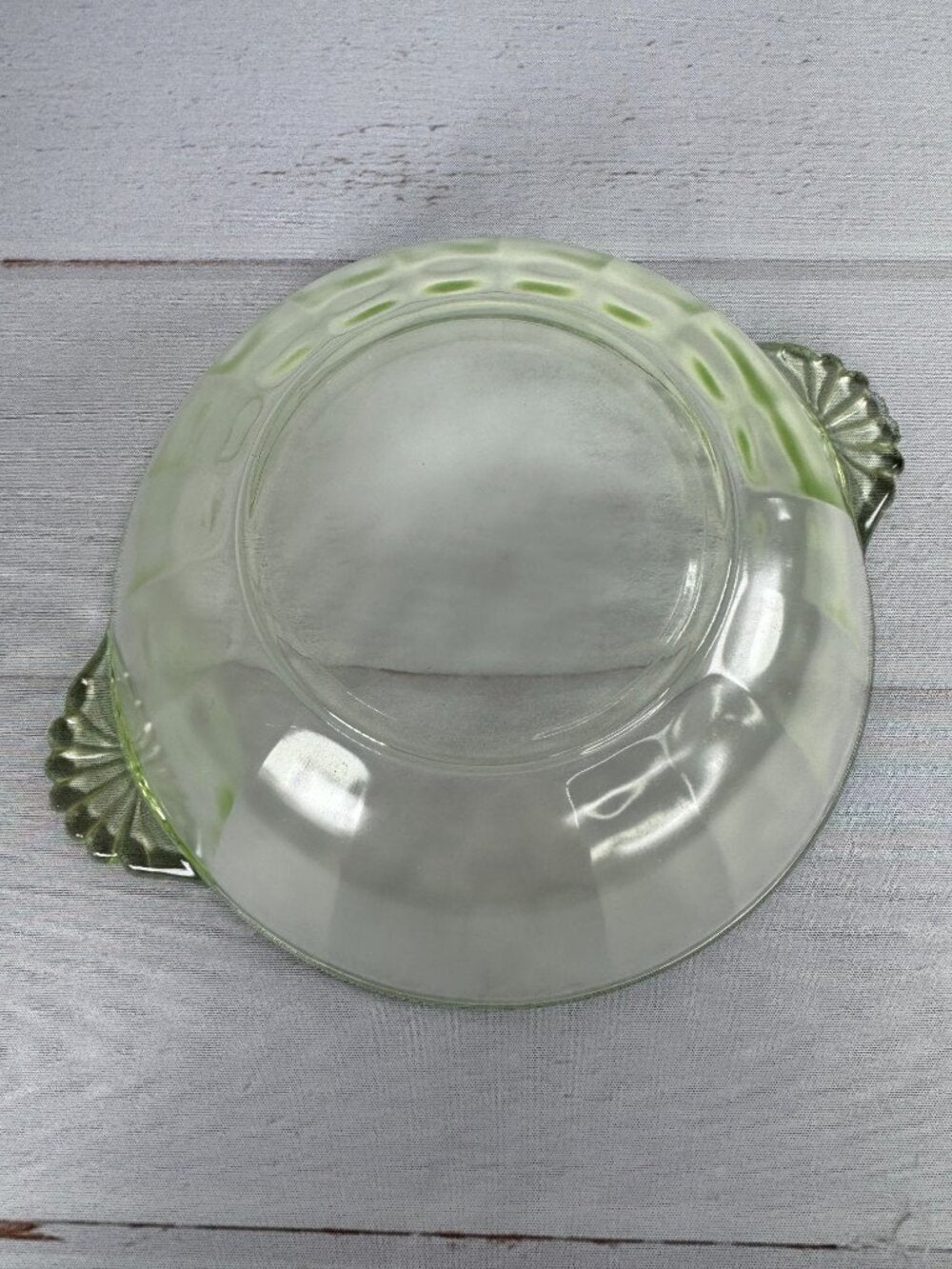 Anchor Hocking Vaseline Uranium Glass Bowl Green Depression Glass