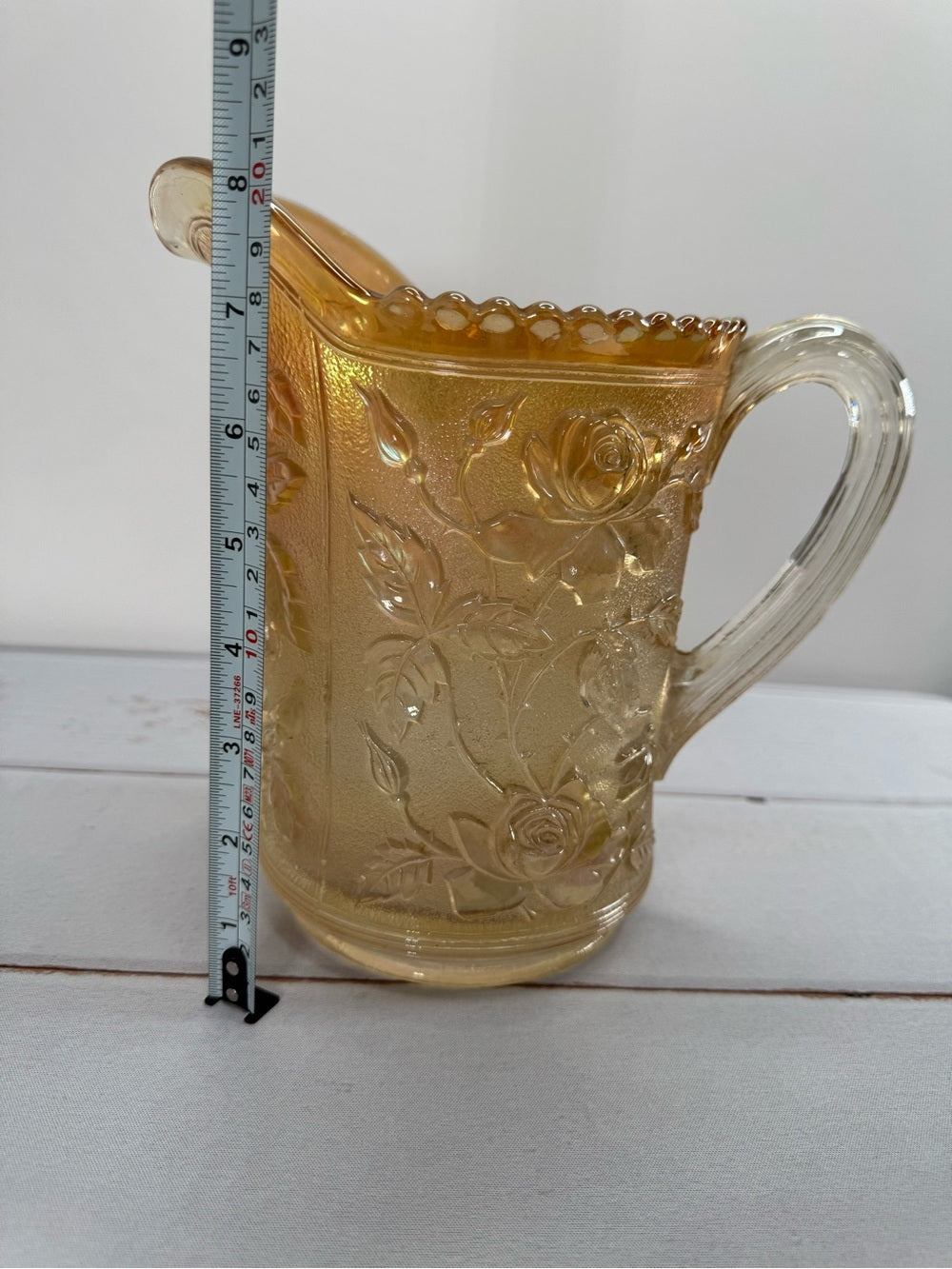 Antique Imperial Glass Marigold Carnival Glass Lustre Rose Water Pitcher