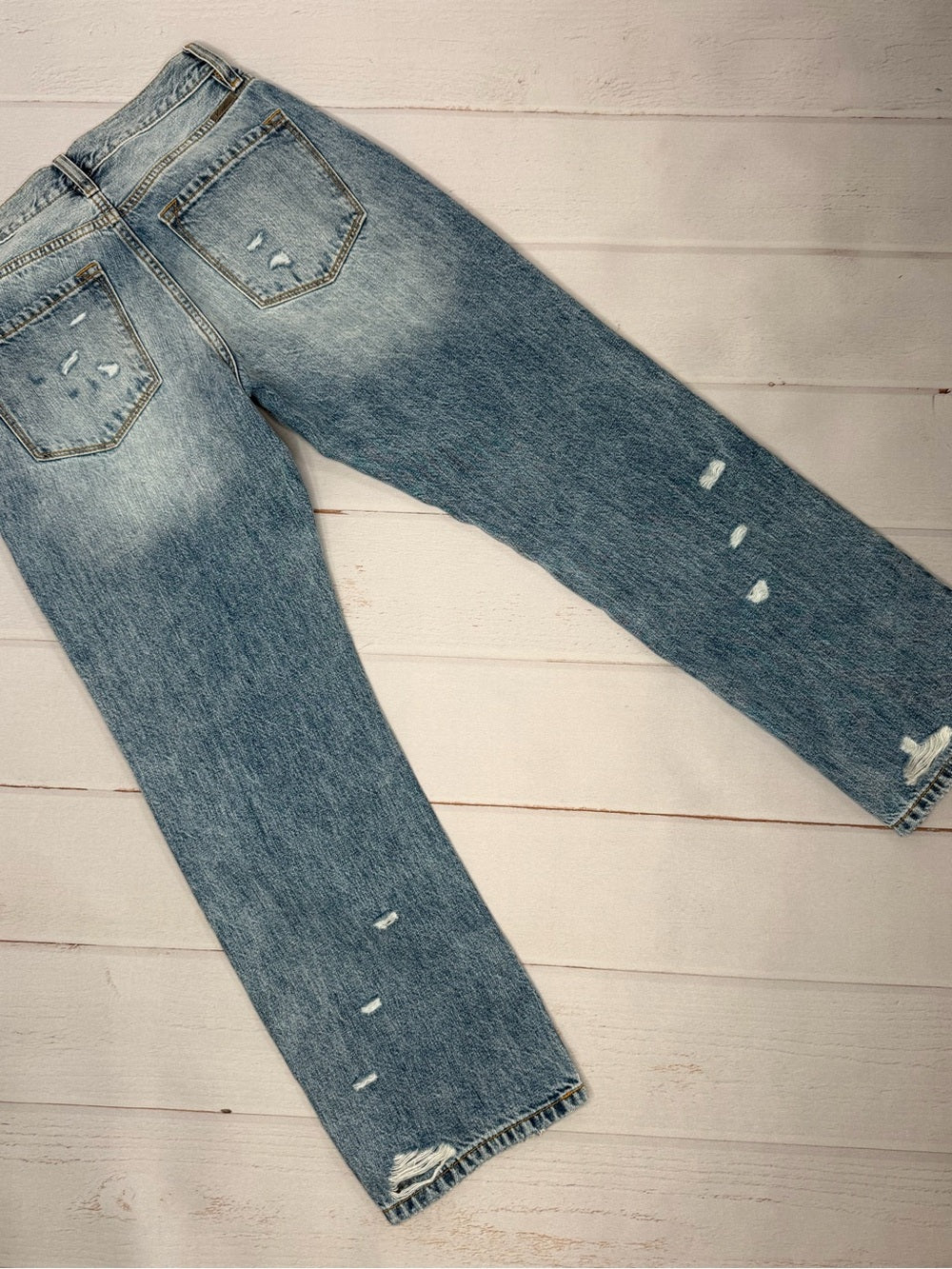 KanCan Trevie Ultra High Rise Straight Leg Distressed Jeans Size 3/25