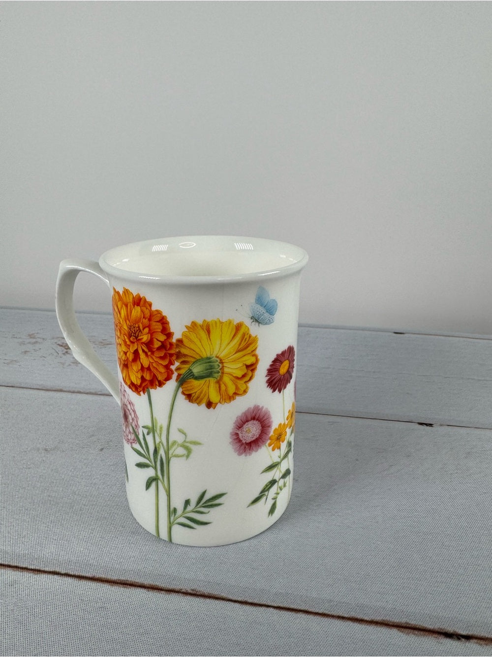 Gracie Bone China "Summer Dahlia & Wildflower" Tall Coffee Mug