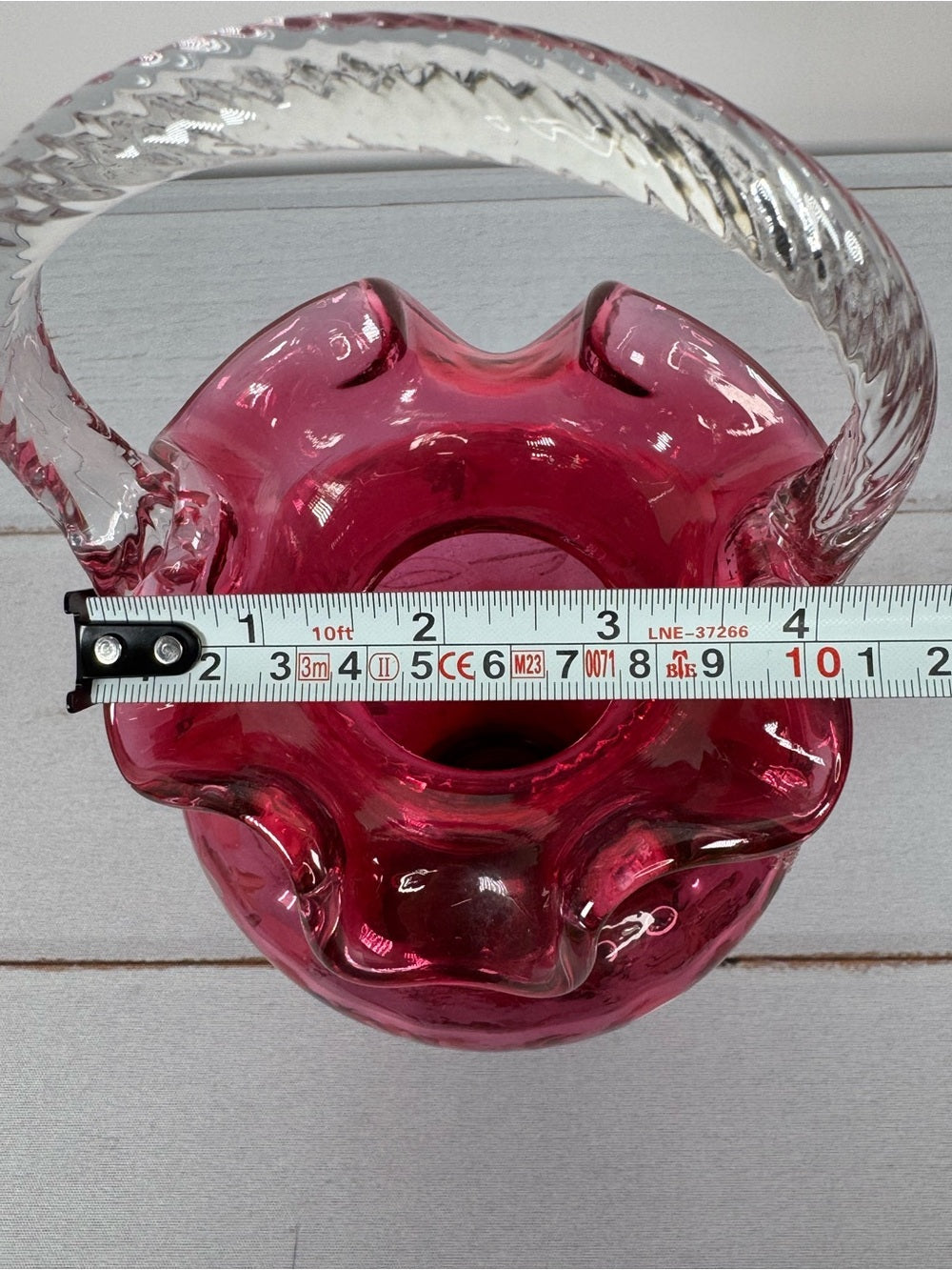 Fenton 95th Anniversary Cranberry Glass Basket Hand Painted B Williams Signed