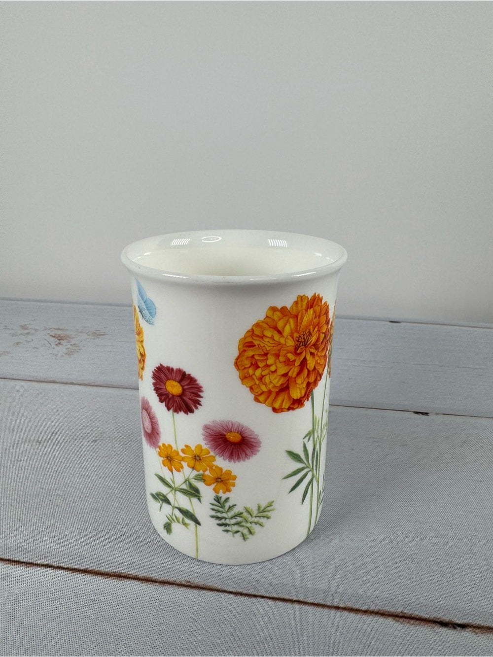 Gracie Bone China "Summer Dahlia & Wildflower" Tall Coffee Mug