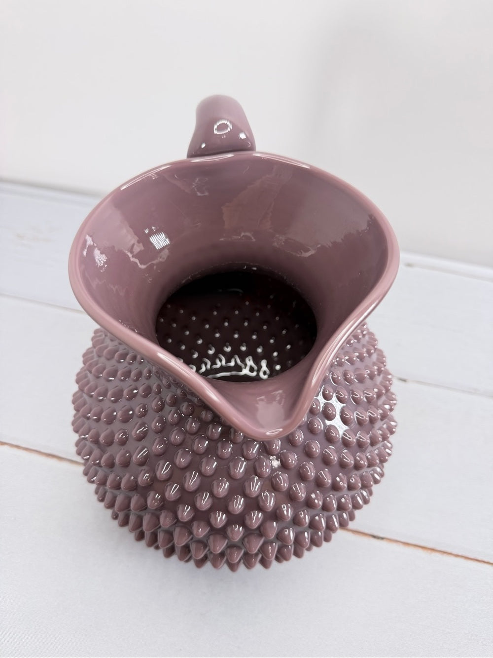Mosser Glass Gigi Hobnail Pitcher Eggplant Purple 70 oz Fenton Mold