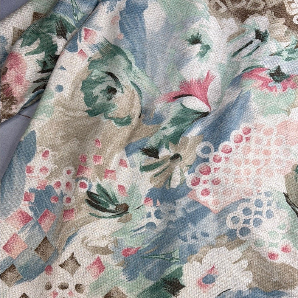 Alice Stuart Vintage Floral Print Blazer Shoulder Pads 3/4 Sleeves Size Small