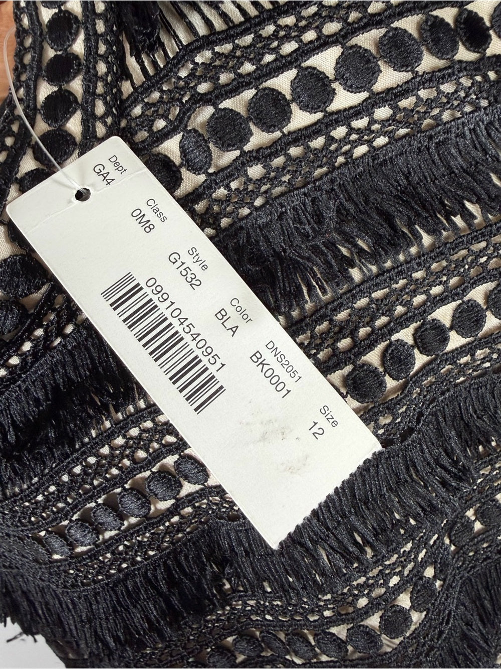 NWT J.Crew Black Fringe Lace Sleeveless Sheath Dress Size 12