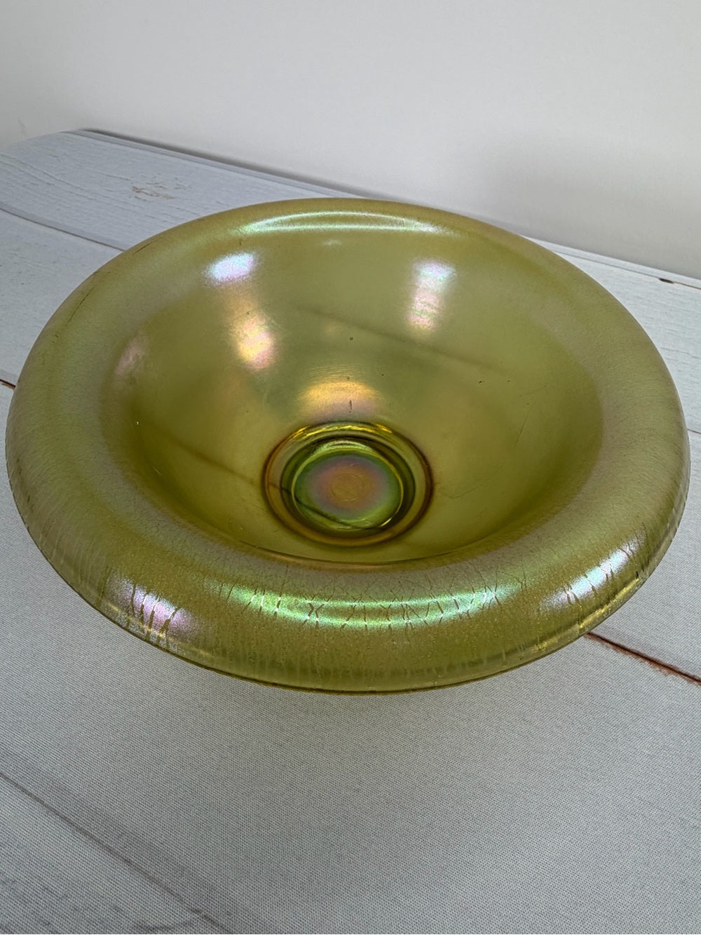 Antique c. 1920s H. Northwood & Co. No. 659 "Russet" Stretch Glass Console Bowl