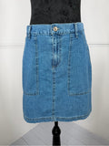 Old Navy Blue Jeans Denim Mini Skirt Women's Size 8 Medium Wash Pockets