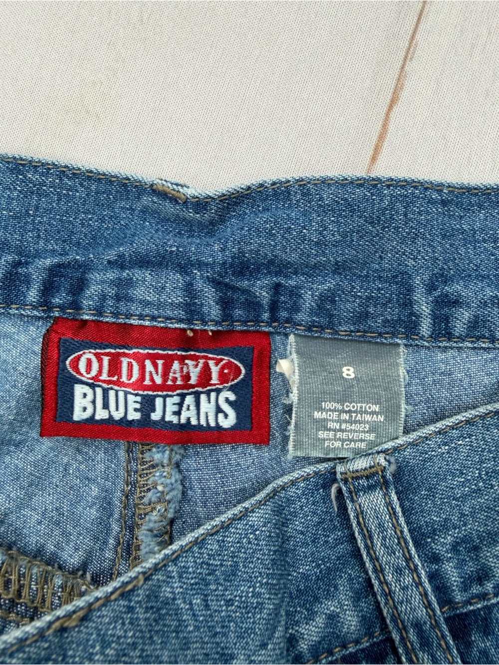 Old Navy Blue Jeans Denim Mini Skirt Women's Size 8 Medium Wash Pockets