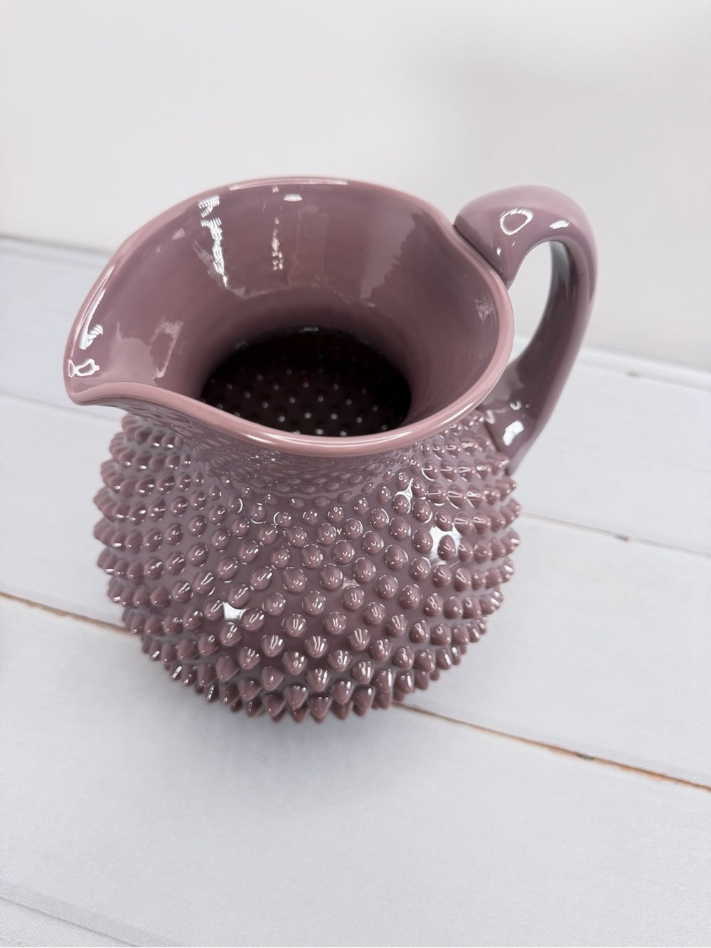 Mosser Glass Gigi Hobnail Pitcher Eggplant Purple 70 oz Fenton Mold