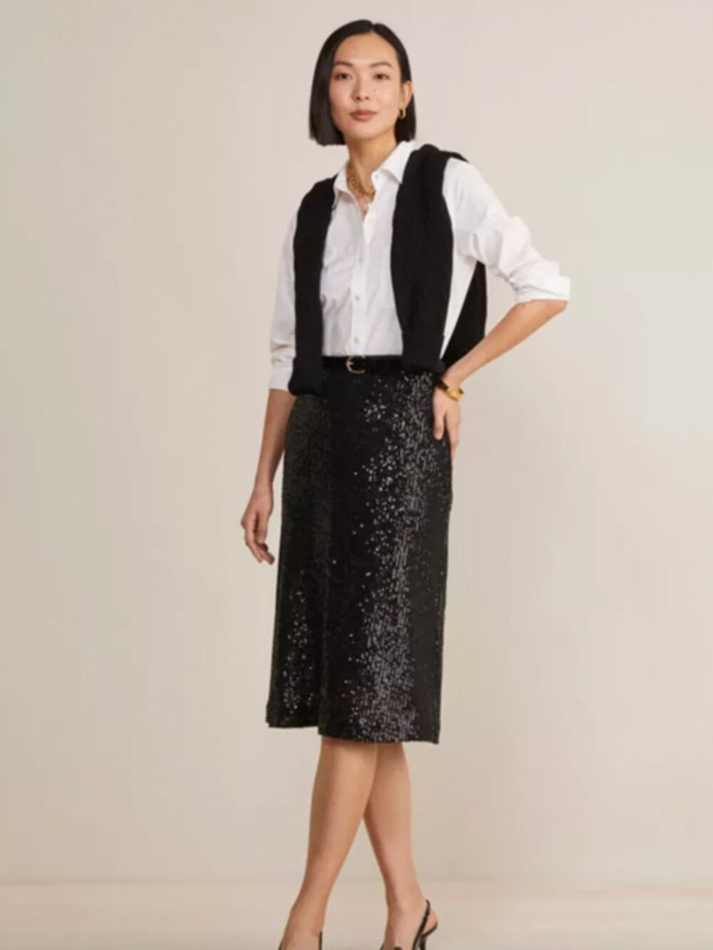 NWT  Vineyard Vines Sequin Midi Skirt Size Small