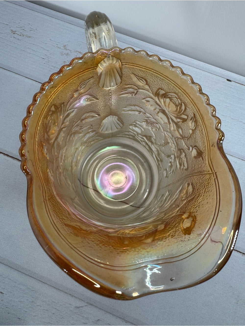 Antique Imperial Glass Marigold Carnival Glass Lustre Rose Water Pitcher