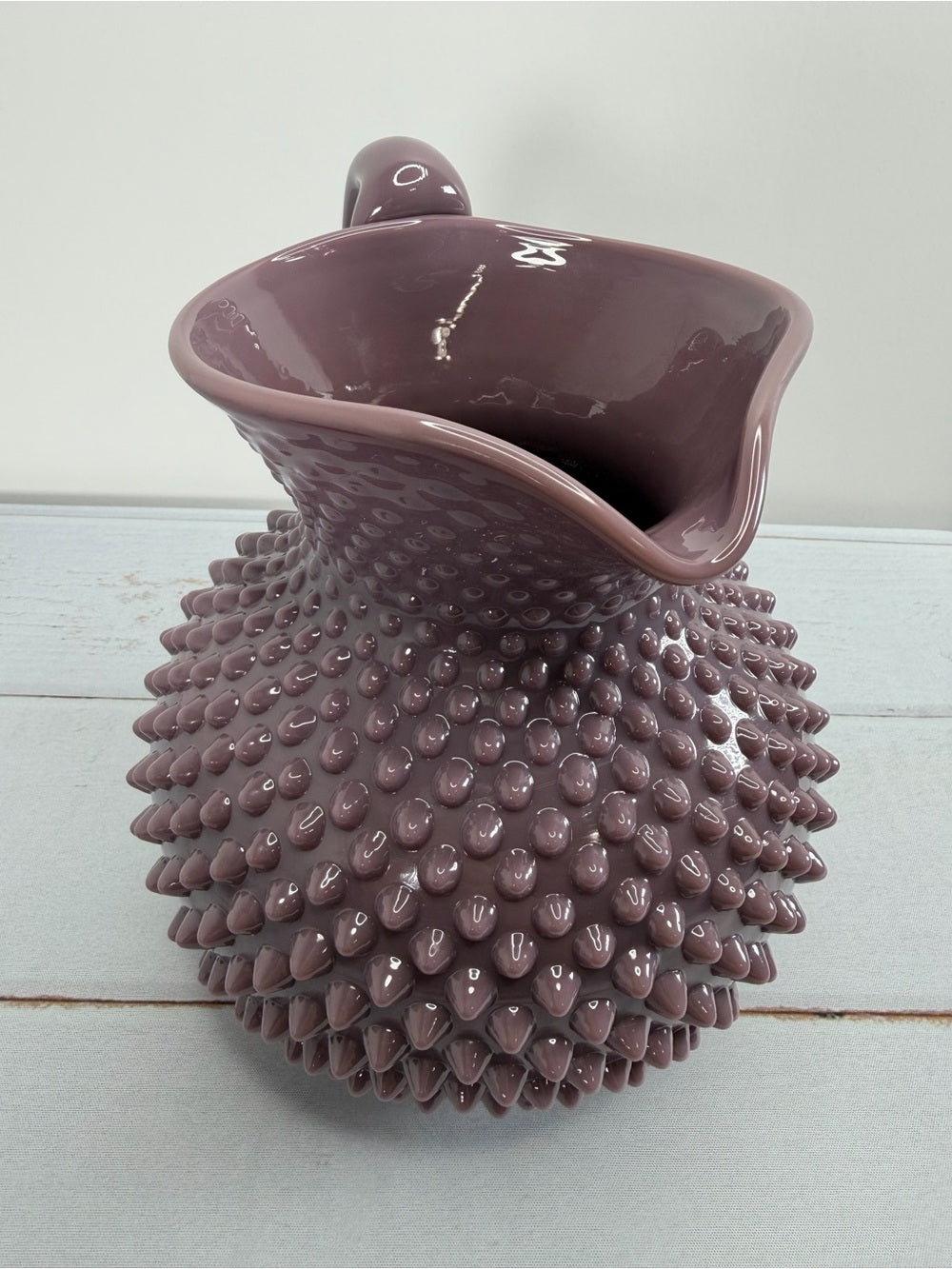 Mosser Glass Gigi Hobnail Pitcher Eggplant Purple 70 oz Fenton Mold