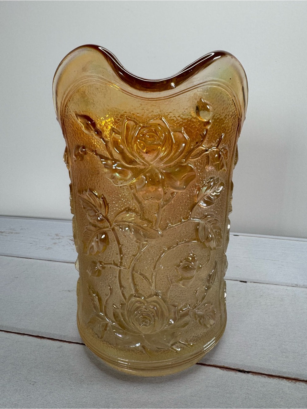 Antique Imperial Glass Marigold Carnival Glass Lustre Rose Water Pitcher