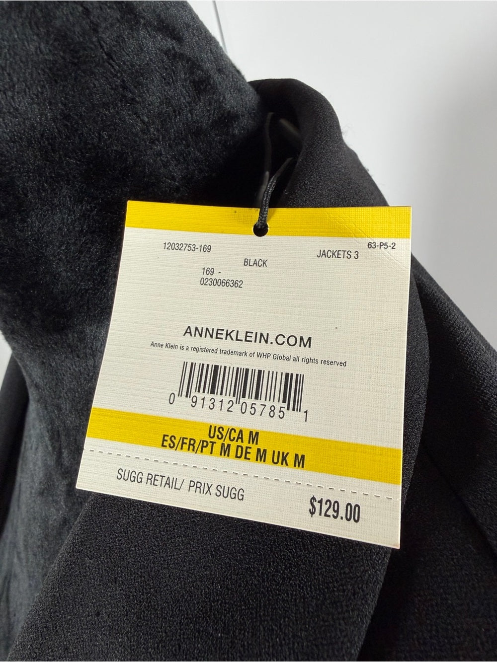 NWT Anne Klein Open Front Blazer Jacket Black Size Medium