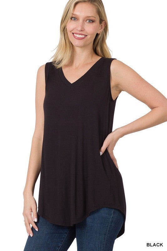 V Neck Basic Tank