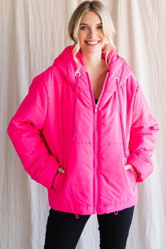 Drawstring Puffer Jacket