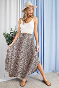 Cheetah Print Smocked Maxi Skirt
